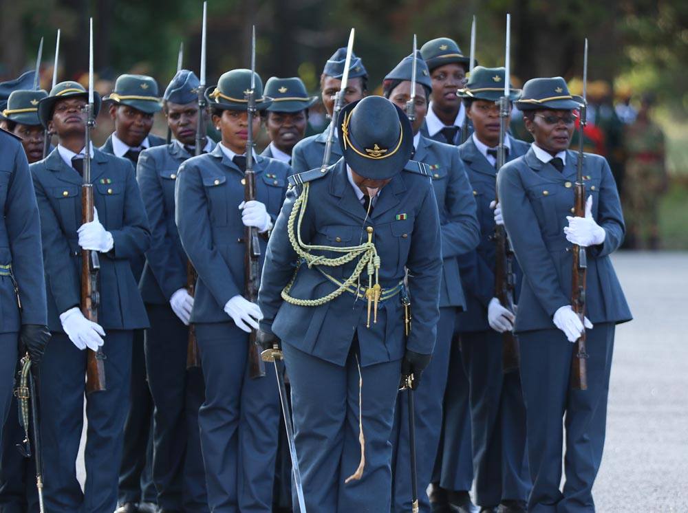 Zimbabwe Female Air Force Officer Vomits While On Parade In Harare