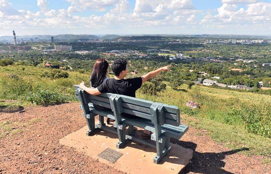 A young couple enjoying the view of the city unaware of the danger posed by criminals. Picture: Oupa Mokoena