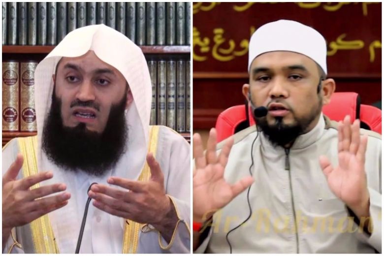 Ismail Menk (left) and Haslin Baharim have been banned from entering Singapore for a religious cruise.PHOTOS: SCREENGRAB FROM YOUTUBE