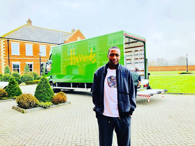 Harrods delivers at Prophet Angel's house in the UK