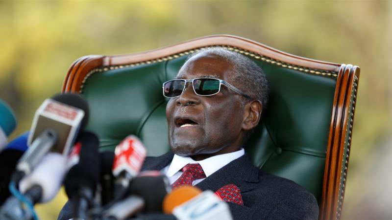 Mugabe was pushed out of office by the country's military in November [Siphiwe Sibeko/Reuters]