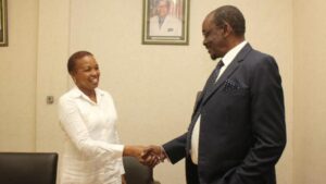 Vice President of Zimbabwe Kembo Mohadi, received Ambassador of Cuba Carmelina Ramirez.