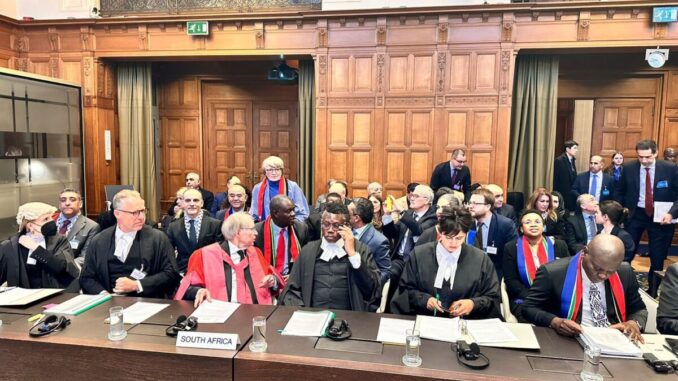 The legal team assembled by South Africa at the ICJ ahead of a hearing into the genocide case against Israel